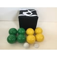 thumbnail image 2 of New Listing - (3 of 28) Unique Bocce Sets - 107mm with Green and Yellow Balls, Black Bag, 2 of 2