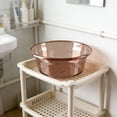 thumbnail image 4 of Brown Thickened Transparent Plastic Wash Basin With Hanging Hole For Household Dormitory Bathroom Kitchen 9.4 Inch, 4 of 7