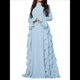 thumbnail image 1 of Vestidos Ajustados para Mujer, Elegantes Vestidos Largos de Cóctel con Mangas Acampanadas y Dobladillo con Volantes. Azul L, 1 of 10
