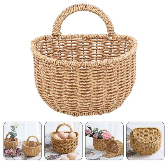 Raindrops Brown Plastic Kitchen Basket for Fruit and Vegetable Storage, 18x15.5x8 cm Organizer Bin