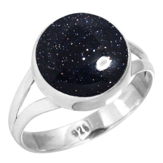 925 Silver Ring For Women - Teens Blue Sunstone Stone Silver Ring Size 8 Simple Silver Ring Size 8 Gift For Mom On Easter 925 Gemstone Silver Jewelry