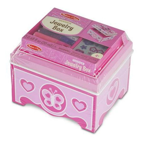 - Melissa & Doug Decorate-Your-Own Wooden Jewelry Box Craft Kit