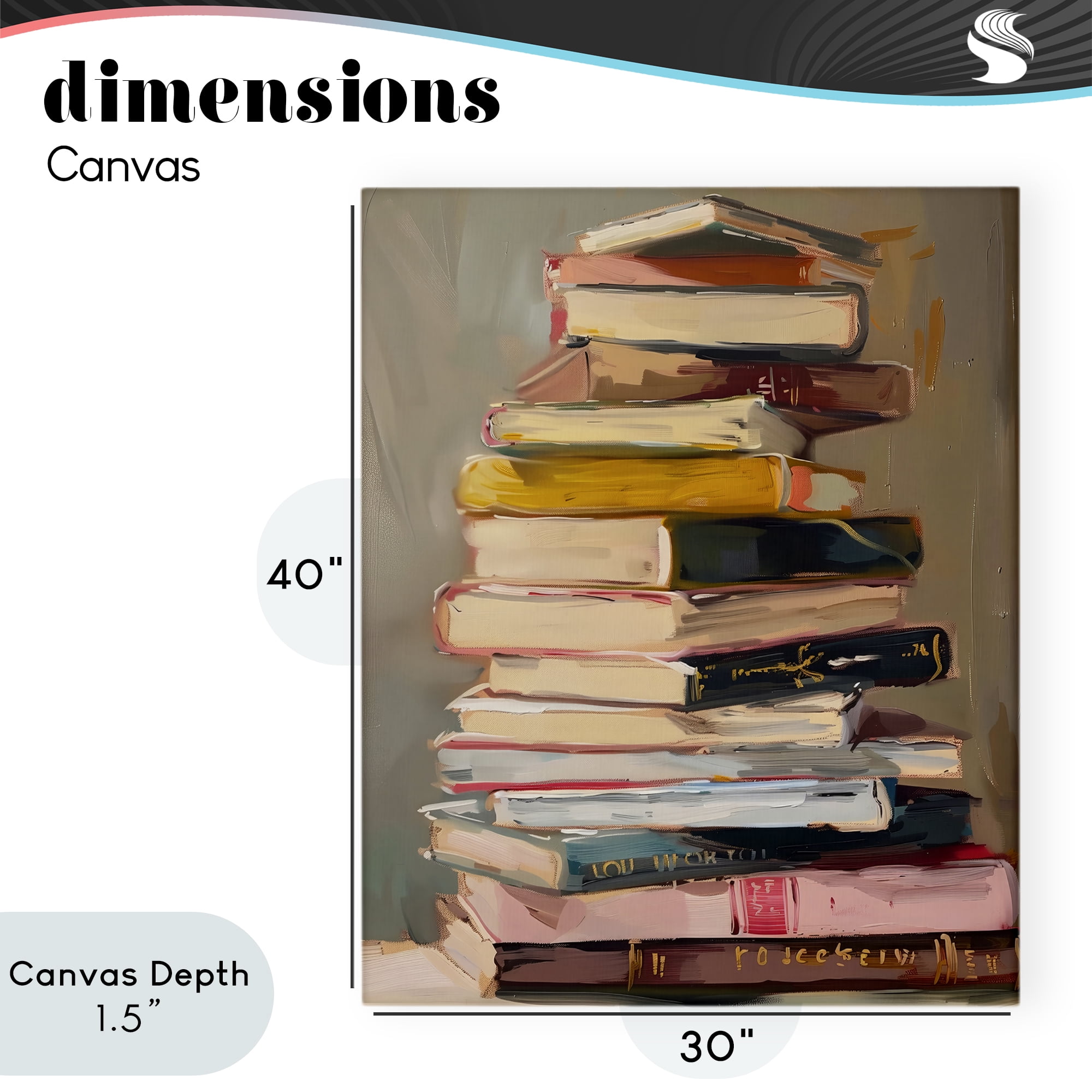 Stupell Industries Well Loved Bookstack Canvas Wall Art, design by LSR Design Studio