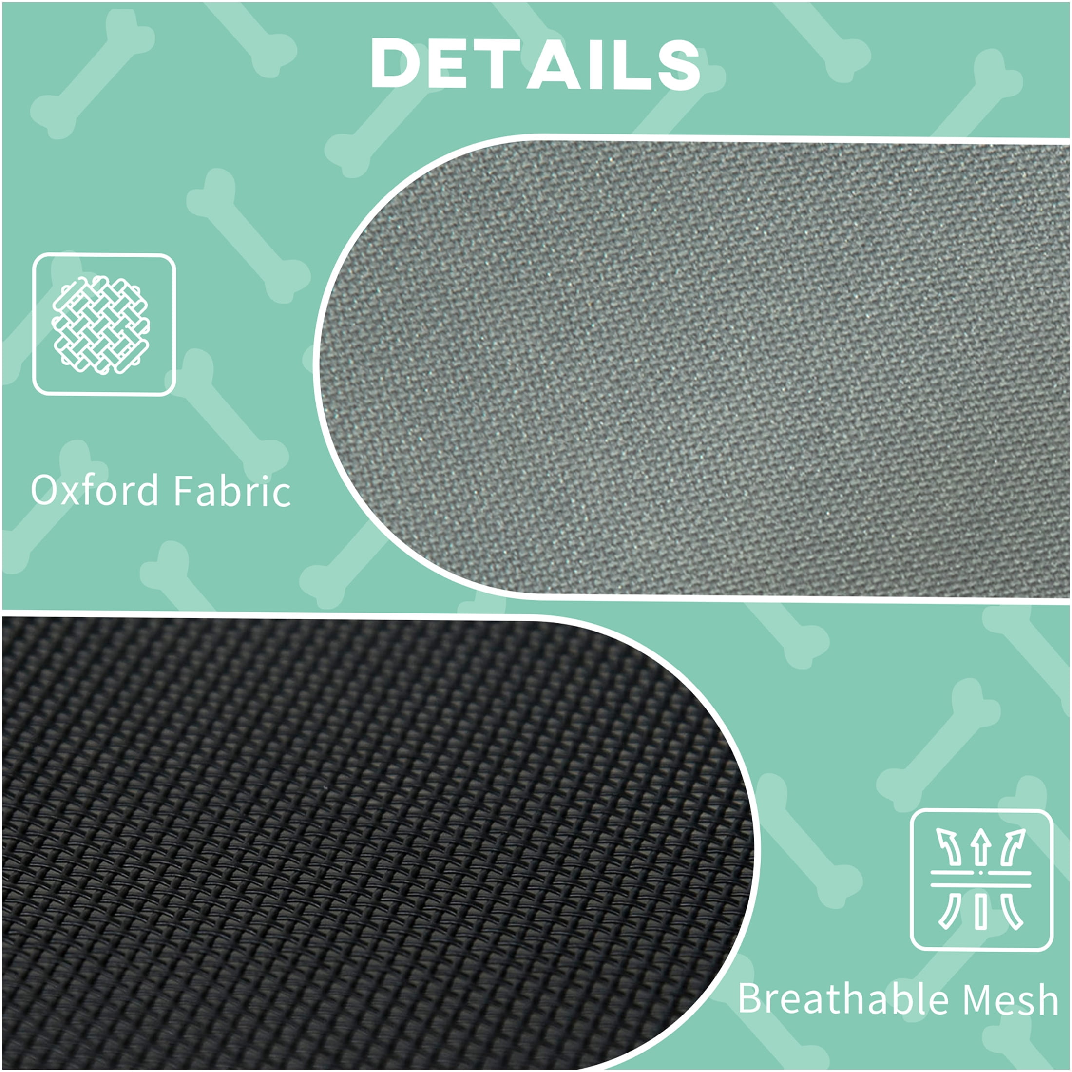 JERFIT 36" Elevated Dog Bed with Canopy, Portable Outdoor Pet Cot, Cooling Raised Mesh Bed for Large Dogs, UV Shade, Gray