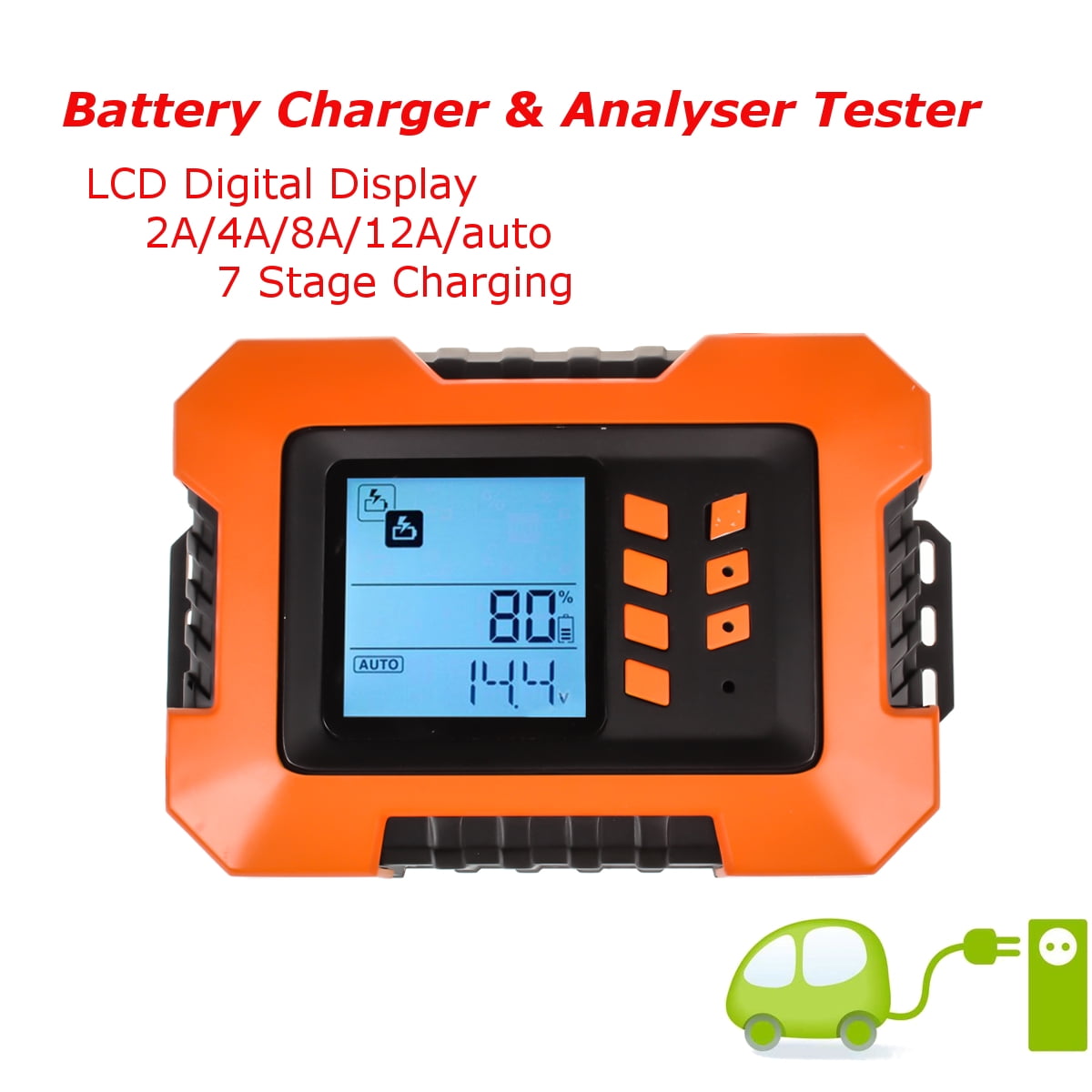 Intelligent Smart 12v 12A UpTo 5.0L Car Van Battery Charger & Analyser