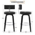 thumbnail image 6 of 29"Swivel Counter Height Bar Stools Set of 2, Upholstered Modern Faux Leather Barstools with Back&Walnut Wood Legs Counter Stools with Footrestfor Kitchen Island, Black, 6 of 10