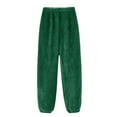 thumbnail image 4 of WTOBBY Women's Solid Color Pajama Pants with Elastic Cuffed Bottoms - Minimalist Style Sleepwear for Comfortable Home Lounge Wear - Straight Leg Comfortable Design,Dark Green 2XL, 4 of 6