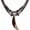 Brown, variant on Leather Tribal Necklace for Women and Men Vintage Bohemian Style Ethnic Wood Beads Choker Braided Adjustable Double Layers Beaded Charm Cross Pendant