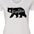 thumbnail image 4 of Inktastic Montana Black Bear Silhouette Women's V-Neck T-Shirt, 4 of 5