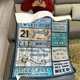 thumbnail image 4 of 21 Year Old Boy Birthday Gift, Super Soft and Warm Happy Birthday Blanket, Digital Heartwarming Sentences Creative Design Ideal Gifts for 21 Year Old Child, 50"x60", 4 of 6