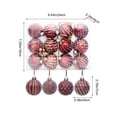 thumbnail image 3 of Shatterproof Christmas Ornaments Painted Vintage Tree Hanging Baubles Decorative Gift Set Holiday Party Red 12 Pack, 3 of 9