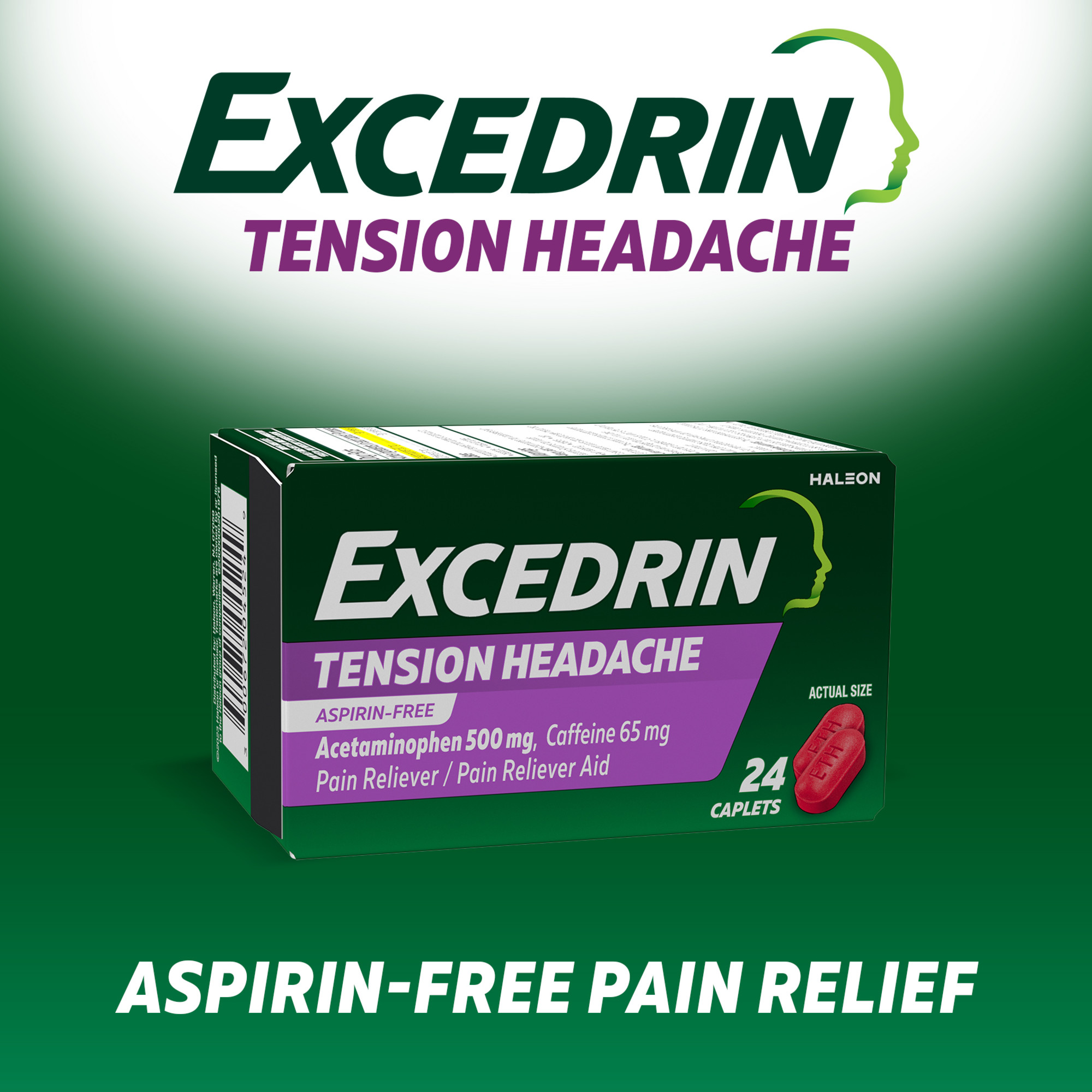 Excedrin Tension Headache Relief Acetaminophen and Caffeine Caplets, 100 Count - image 3 of 10