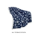 thumbnail image 3 of Christmas Blanket, Snowflake Print, Soft Warm Nap Throw for Sofa Bed Camping Festival Decorations, Red and Blue Polyester Flannel Fleece, 3 of 7