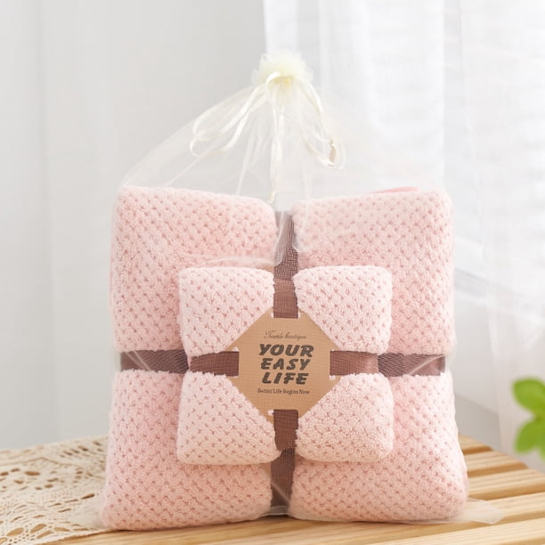 Juego de toallas de baño de microfibra para mujer | Toalla de baño y toalla facial de 2 piezas | Suave, de secado rápido y muy absorbente para viajes, casa, spa o gimnasio