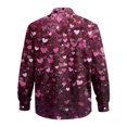 thumbnail image 5 of Fgvctg Valentine's Day Shirts for Men Long Sleeve Button Down V Neck Shirt Collared Soft Blouses Date Day Love Heart Print Oversized Business Casual Outfits Deep Red 4XL, 5 of 5