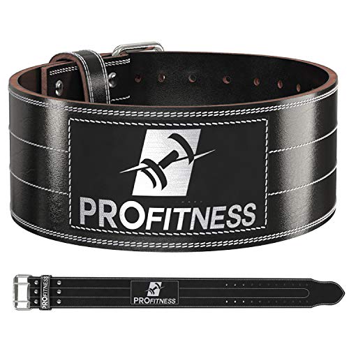 ProFitness Weight Lifting Belt for Men and Women 4 Wide Squat Belt Workout Belt Gym Belt Genuine Leather Powerlifting Weightlifting Belts for Men Max Performance Weight Belt Deadlift Belt 