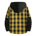 thumbnail image 3 of Plus Size Shirt Jackets for Mens Long Sleeve Hooded Pattern Windbreakerwith Pockets Lightweight Fashion Jackets Basic Shirts Gifts for Men Yellow S, 3 of 7