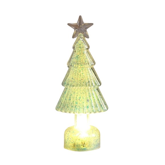 Blue Small Blue Glowing Christmas Tree Tabletop Night Light Decoration For Home Office Desk Festive Led Ornament Dreamy Blue Color 5.91X1.97 Inches