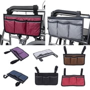 Apeya Wheelchair Side Bag With Cup Holder Reflective Strip Storage Pouch For Wheelchairs Walkers Rollators Mobility Scooter Accessories Daily Use