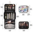 thumbnail image 3 of Iauyy 3 Piece Large Portable Hanging Toiletry Bags for Travel,Foldable Makeup Organizer with Multiple Compartments for Men&Women，Clip Art Flowers, 3 of 9