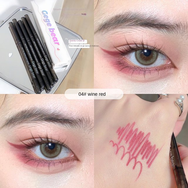 Delineador De Ojos Suave Antiniebla Delgado De Renderización De Color Perlado Fino Maquillaje A Prueba De Agua Cosmético