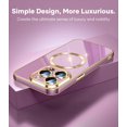 thumbnail image 2 of Magnetic Ture Color for iPhone 14 Pro Max Case with Exclusive Build-in Lens Cover [No.1 Strong N52 Magnet] for Women Girl Cute Love Girls Phone TPU Case (6.7")-Sakura Purple, 2 of 12