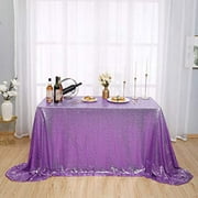 Kirsooku Light Purple Sequin Tablecloth Glitter Sparkly Iridescent Shimmer for 50 X 50 Square Table Cloth Decorations for Birthday Party Supplies Event Wedding Table Covers Table Skirt Decor