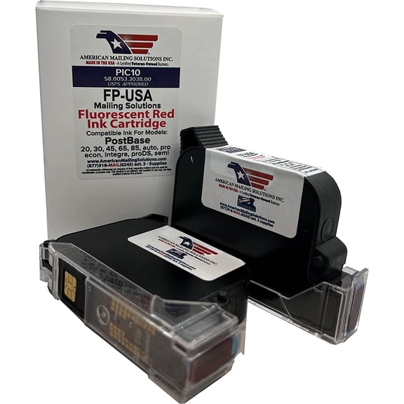 FP PostBase PIC10 Fluorescent Red Replacement Ink Cartridge for PostBase Postage Meters (Not for MyMail or Mini)