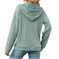 thumbnail image 5 of Dwaogom Women's Pocket Long Sleeve Loose Hooded Sweater Women's Coat Ultra Light Down Jacket Casual Button Down Shirts, 5 of 5