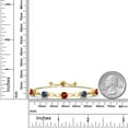 thumbnail image 2 of 18K Yellow Gold Plated Red Garnet and Blue Created Sapphire and White Moissanite Tennis Bracelet for Women | 5.06 Cttw | Gemstone January Birthstone | Round 6MM | Fully Adjustable up to 9 inch, 2 of 3