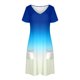 thumbnail image 4 of Vestido Corto de Verano Moda Gradiente Corto de Manga en V Cuello Vestido Casual, Poliéster Ligero de Verano, Lavado de Manos, 4 of 8