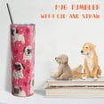 thumbnail image 5 of Pug Gifts - Dog Lovers Gifts for Women - Gifts for Dog Mom - Pug Insulated Tumbler - With Straw and Lid 20 OZ, 5 of 6