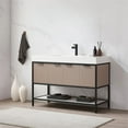 thumbnail image 3 of Marcilla 48" One-Piece Composite Stone Sink Top Bath Vanity in Almond Coffee, 3 of 14