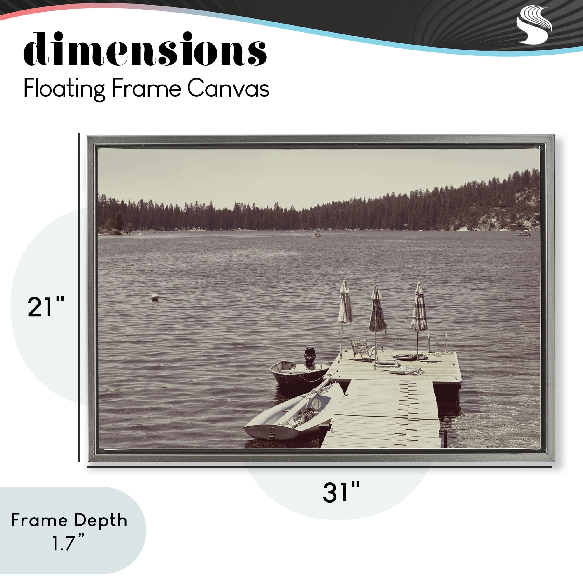 Stupell Industries Vintage Lake Life Dock Gray Framed Floater Canvas Wall Art, design by Gemma Bardot