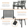 thumbnail image 3 of Nuu Garden 5 Piece Outdoor Dining Set, Metal Patio Dining Chairs Stackable and Square Dining Table with Umbrella Hole, Black, 3 of 9