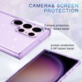 thumbnail image 3 of CASEFIV for Samsung Galaxy S23 Ultra 6.8 inch Case, with 2 Camera Lens Protector,Crystal Bling Sparkly Shiny Soft Flexible TPU Slim Drop Phone Cover for Women Girls,Purple Glitter, 3 of 7