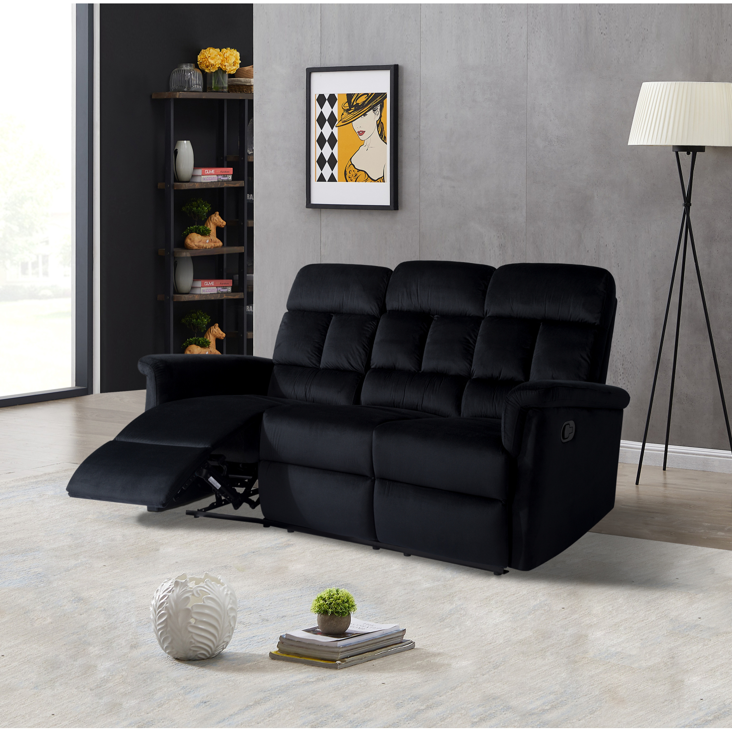 Clearance! Leather Recliner Loveseat,3Seater Reclining Sofa with