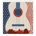 thumbnail image 3 of Ambesonne American Shower Curtain, Country Music Guitar, 69"Wx75"L, Cream Red Blue, 3 of 5