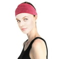 thumbnail image 2 of Women's Wide Elastic Headband, Non-Slip Sweat-Wicking Sport Head Wrap for Yoga, Running, Workout, Fitness, and Gym Activities, Comfortable and Secure Fit-Pink, 2 of 2