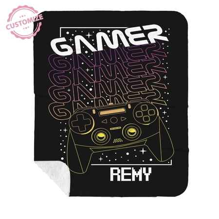 Lazaofficial Custom Blanket With Name, Boys Blanket, Gamer Blanket, Gamer Throw Blanket, Gaming Blanket