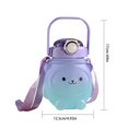 thumbnail image 2 of Botella de agua de oso Kawaii de 1100ml, taza para beber deportiva de Color degradado, regalo (púrpura), 2 of 8