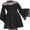 Black, variant on Faithtur Women Halloween Dress, Vintage Flare Sleeve Turtleneck Patchwork Queen Dress A-line Dress Cosplay Dress