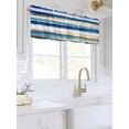 thumbnail image 3 of Valances for Windows Blue Gold Graffiti Rod Pocket Cafe Window Treatments Valance Curtains for Kitchen Bathroom Laundry Basement Windows 42"x12", 3 of 9