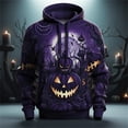 thumbnail image 2 of Halloween Hoodies for Men Pumpkin Print Long Sleeve Hooded Sweatshirt Casual Relaxed Fit Outdoor Men's Fashion Hoodies Sweatshirts XXXL, 2 of 4