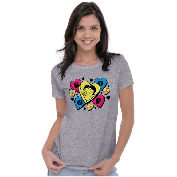 Betty Boop Conversation Hearts Cute Women's T Shirt Ladies Tee Brisco Brands S