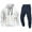 White, variant on MLQIDK Mens Big and Tall 2 Piece Set Workout Gym Fleece Hoodie and Cargo Sweatpants Athletic Sweatsuits Winter Casual Tracksuits Jogging Sweat Suits Lounge Outfit Navy S