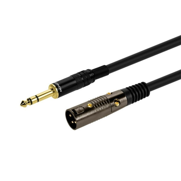 Monoprice XLR Male to 1/4in TRS Male Cable - 1.5 Feet | 16AWG, Gold Plated - Premier Series