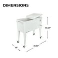 thumbnail image 5 of Permasteel 80-Qt Classic Outdoor Steel Patio Cooler on Wheels, Beverage Rolling Cart, White, 5 of 10