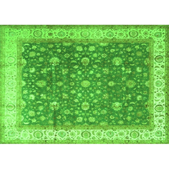 Ahgly Company Indoor Rectangle Persian Green Traditional Area Rugs, 8' x 10'