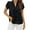 Black, variant on yillto Womens Tops Causal Business Dress Shirts Petal Short Sleeve V Neck Loose Work Office Elegant Blouse